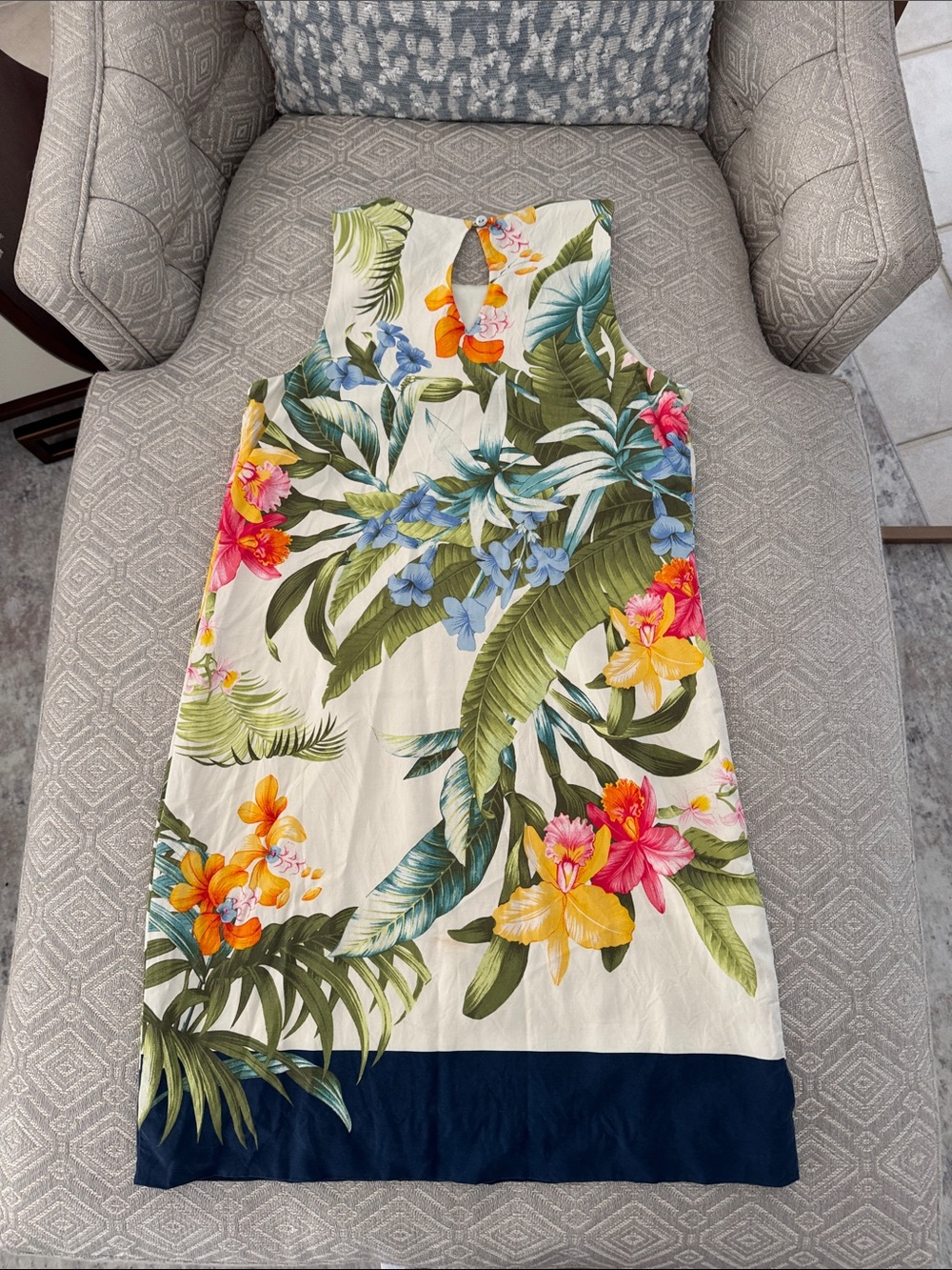 Tommy Bahama Tropical Floral Sleeveless Shift Dress Silk - Multicolor - Picture 5 of 12